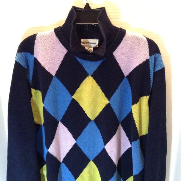 VTG Argyle Winter Sweater Men XL Colorful Preppy Ski Snow Academia Grandpa - Picture 4 of 8